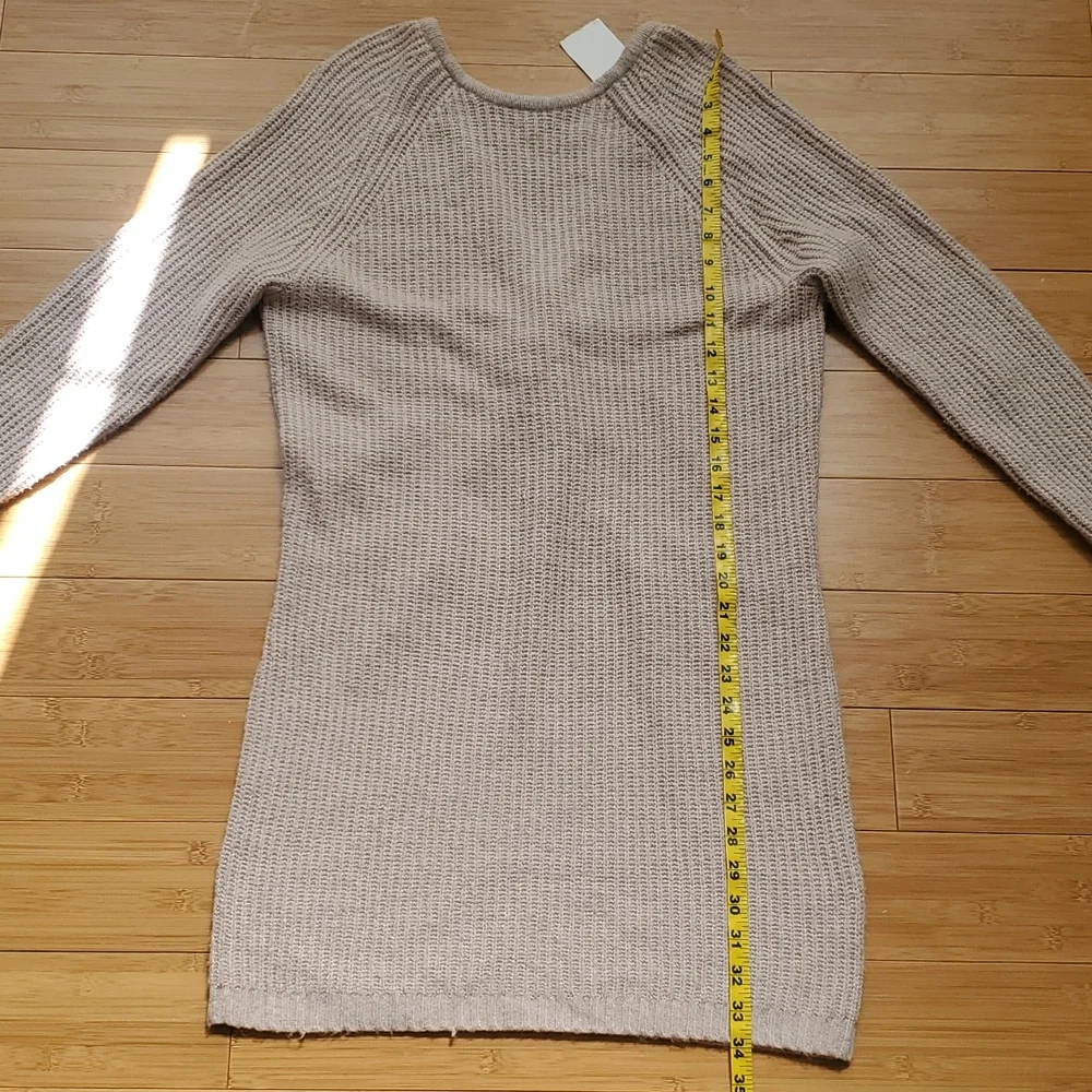 Nordstrom rack Love Tree sexy plunging V back sweater dress neutral taupe beige - Picture 8 of 12